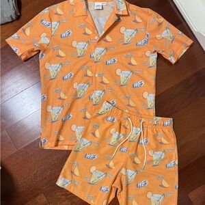 Zara Orange Casual Button Down Shirt